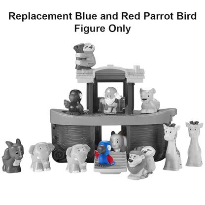 Replacement Blue and Red Parrot Bird Figure for Fisher-Price Little People Noah's Ark Playset - HNG03 ~ Works with Other Sets Too ~ Children's Bible Story Playset Figure