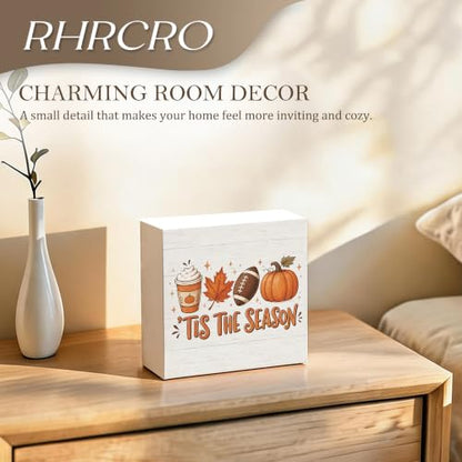 Fall Autumn Decor Wooden Box Sign, Tis the Season - color: Fall-1