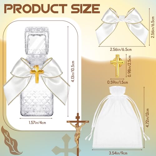 Chuangdi 20 Set Holy Water Bottles 50ml Cork Cross for Communion,Square - color: Square