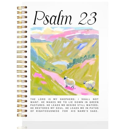 UTELKA Christian Notebook, Church Prayer Journal Spiral Notebook - color: Psalm 23 Bible