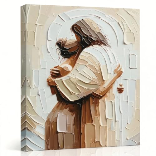 RTVJTERQ Christian Canvas Wall Art, Jesus Embracing Beloved Portrait Painting, Religious Spiritual Wall Decor for Living Room Bedroom Prayer Room 8x10 Inch - color: Patriotic 11