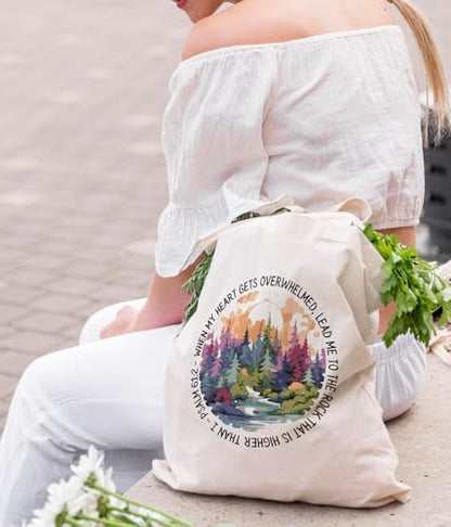 Christian Jesus Inspirational Canvas Tote Bag for Church Baptism - color: Jesus6