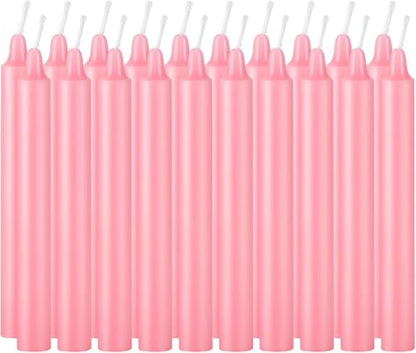 Pliadvbu Set of 20, 4 Inch Tall Unscented Rituals Candles for Altar Meditation Supplies RitualsTaper Candle (Pink, Set of 20) - color: Pink, size: Set of 20