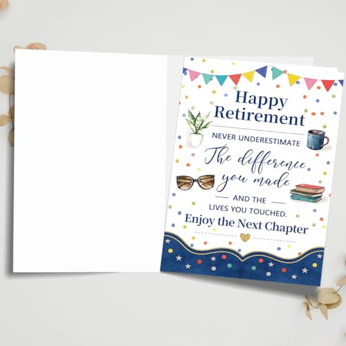 Happy Retirement Card, Farewell Card for Coworker Boss - color: BK-049