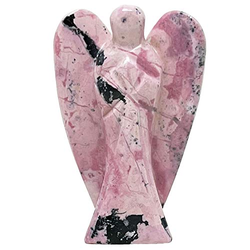 Nelson Creations 2 Inch Pink Peruvian Rhodonite Guardian Angel Figurine - color: Rhodonite - Pink Peruvian