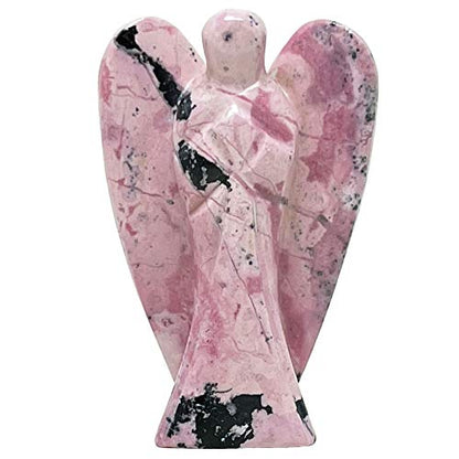 Nelson Creations 2 Inch Pink Peruvian Rhodonite Guardian Angel Figurine - color: Rhodonite - Pink Peruvian
