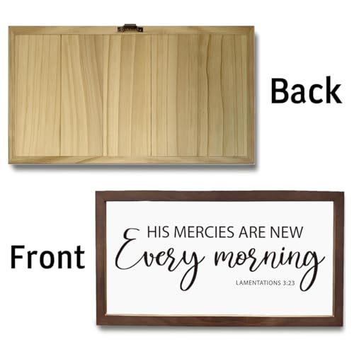 Christian Decor, His Mercies are New Every Morning Lamentations 3:23 Sign, Scripture Wall Art, Scripture Decor Sign, Home Decoration for Living Room Bedroom, Home Church Room Decoration - color: LAMENTATIONS 3:23