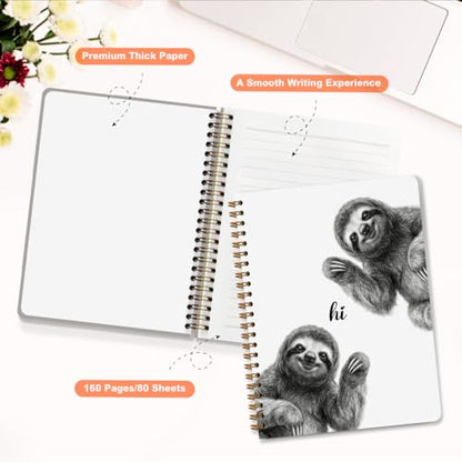 Sloth Notebook Journal, Cute Animal Notebook Journal for Women Teen Girls - color: Sloth Hi