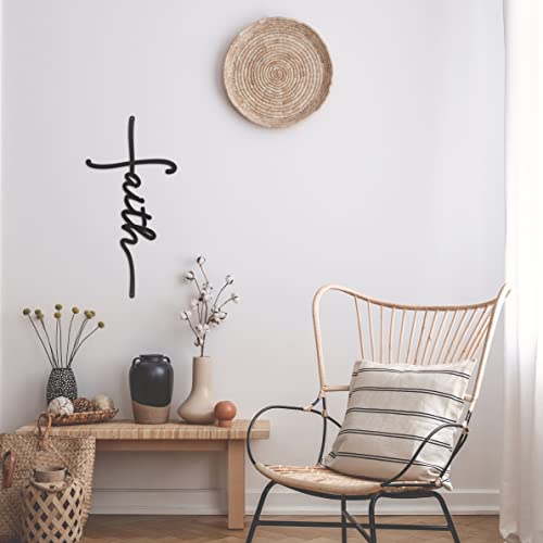 Vivegate Faith Sign Metal Cross Wall Decor, Black Home Word Love Calladagh Cross Bibical Wall Religious Hanging Decoration (15"X7.5") - size: 15"X7.5"