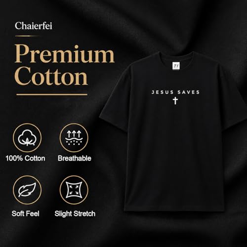 Christian Jesus Saves Cross T Shirt Subtle Minimal Religious Faith Tee Bible Verse Scripture Christian Clothing Unisex - color: Black, size: 3X-Large