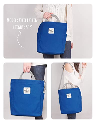 Lily queen Women Canvas Tote Handbags Casual Shoulder Work Bag Crossbody - color: Royal Blue