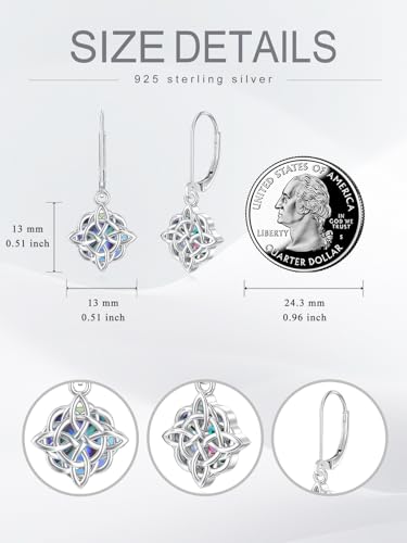Dorunmo 925 Sterling Silver Mustard Seeds Dangle Earrings for Women Mountains Earrings Hypoallergenic Christmas Jewelry Gifts for Women - style: Celtic Knot