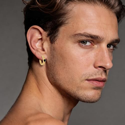 14K Gold Hoop Earrings for Women Gold Huggie Hoop Earring for Men - color: Celtic Knot-2