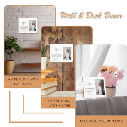 Baby Baptism Photo Frame - The Lord Bless And Keep You Bible Verse Wooden Tabletop Picture Frame - Religious Gift For Son Daughter From Mom Dad - Christian Gifts For Grandchild From Grandparents -78 - color: Boy Baptism