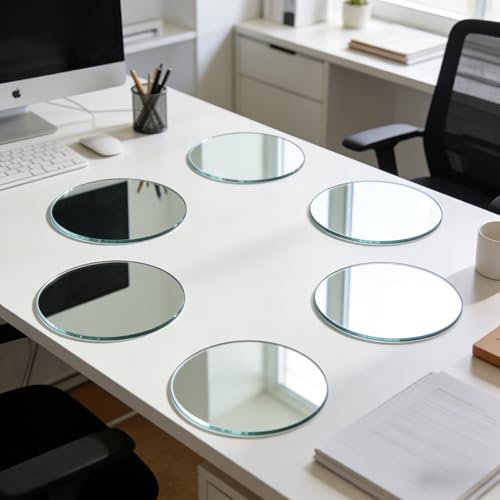 Round Mirrors for Centerpieces for Tables, Mirror centerpieces for Tables, Wedding Decorations, Baby Shower Party, Christmas Decorations, 1mm, 6PCS (8inch/20cm)
