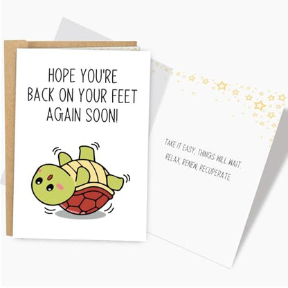 Funny Get Well Soon Card, Encouragement Card for Men Women, Speedy Surgery Recovery Cards, Hope You're Back On Your Feet Again Soon - color: Get well