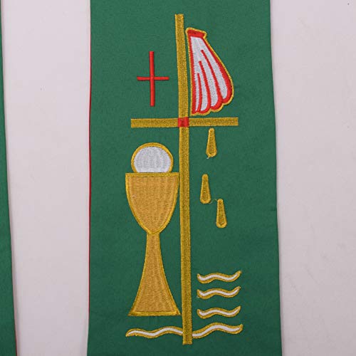 BLESSUME Church Clergy Pastor Reversible Stole - color: Red and Green