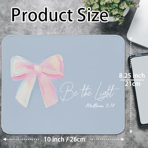 UTELKA Blue and Pink Mouse Pad, Christian Mousepad 10x8 - color: Blue and Pink Be The Light, size: 10.2L x 8.2W inches