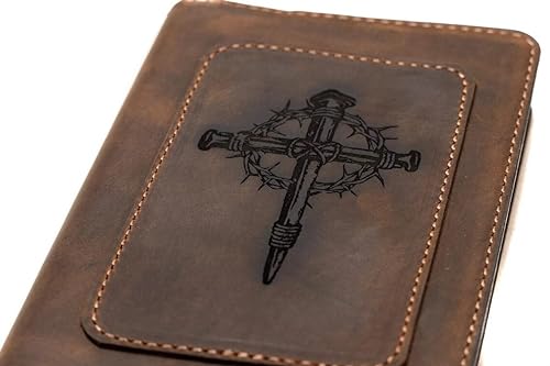 Real Leather KJV Large Print Bible. Option to Laser engrave name, initials, or logo. Personalized Gift for Wedding, Baptism, Graduation, Birthday or whatever occasion. Handmade in the USA.