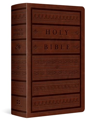 ESV Giant Print Personal Size Bible, Red Letter (TruTone, Brown, Engraved Mantel Design): Holy Bible, English Standard Version