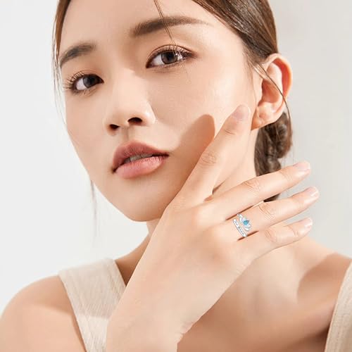Sterling Silver Open Adjustable Ring Wrap Stack Statement Jewelry Gift - color: Just Breathe Turquoise