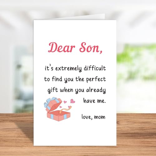 Humorous Birthday Card for Son, Gag Birthday Gift from Mom, Funny Bday Card for grown up son, Graduation Card, Celebration Card - color: 3-23