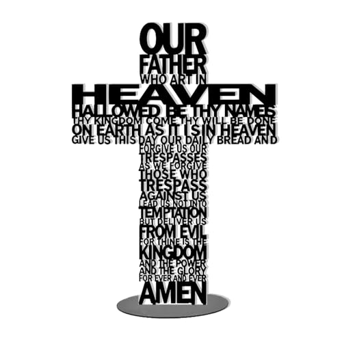 VOTONICS Standing Cross Metal Cross Decor for Table Black