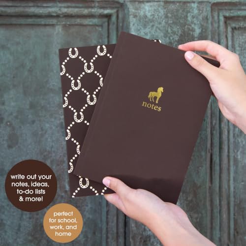 Pearhead Horse Journal Set of 2, Brown Softcover Lined Notebooks - color: Brown Horses Composition Notebooks, 2-Pack