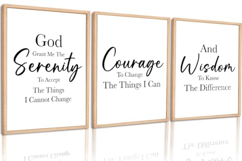 Ybqhd Unframed Serenity Prayer Wall Art Christian Scripture Prints Set of 3