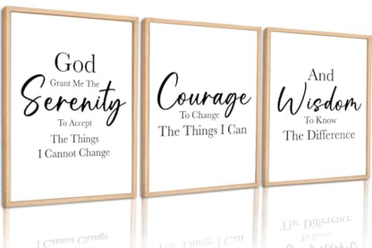 Ybqhd Unframed Serenity Prayer Wall Art Christian Scripture Prints Set of 3