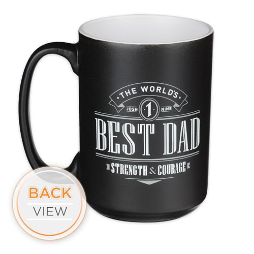 Christian Art Gifts Large Ceramic Coffee & Tea Mug for Dads & Fathers - color: Black/Best Dad