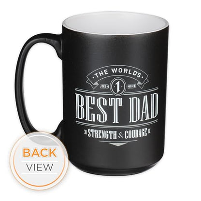 Christian Art Gifts Large Ceramic Coffee & Tea Mug for Dads & Fathers - color: Black/Best Dad