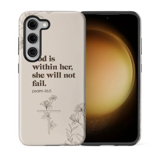 Compatible with Samsung Galaxy S23 Full Body Matte Case Hard Shell Shockproof Screen Lens Protection for Girl Boy Cute Pattern Christian Bible Verse Religious Scripture Jesus - color: Christian Bible Verse Religious Scripture Jesus, size: Samsung Galaxy S