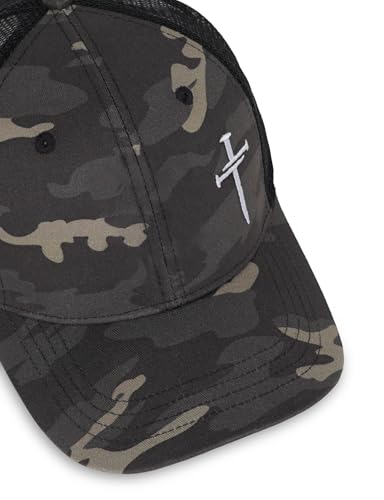 Christian Jesus Cross Hat - Faith Hats for Men Women - Religious Gifts for Thanksgiving Christmas - color: Cross/Camo Grey