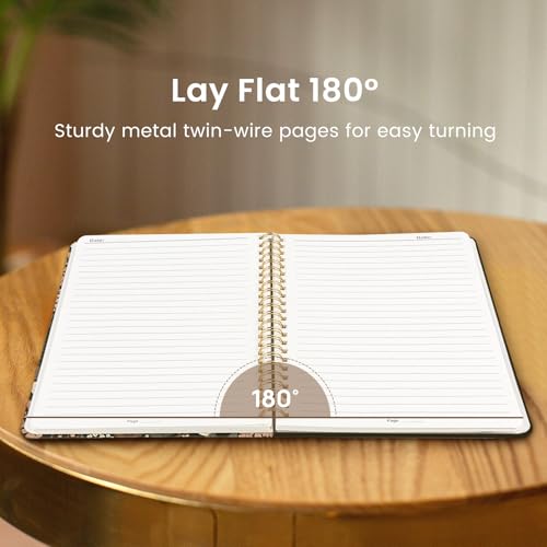 Taja Lined Spiral Journal for Women, A5 Cute Hardcover Notebook for Work - color: D-Wild Rose