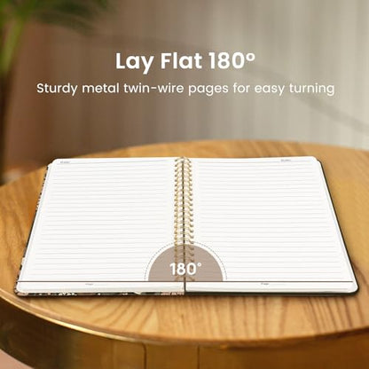 Taja Lined Spiral Journal for Women, A5 Cute Hardcover Notebook for Work - color: D-Wild Rose