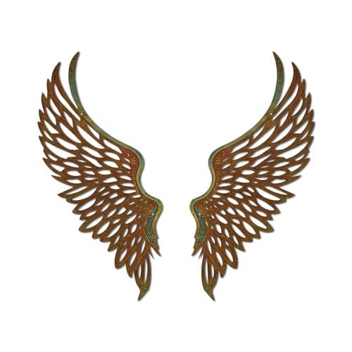 DUOOLN Angel Wings Metal Wall Decor Art, Abstract Butterfly Sculpture-Gold - color: Vintage Gold-2 Pcs Wings