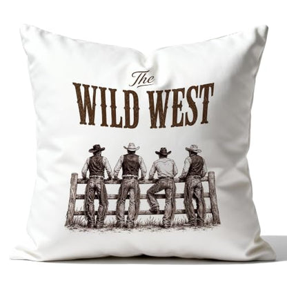 Western Cowboy Pillow Cover 18x18 Double-Sided - color: Color-9