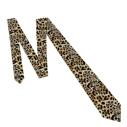 Men's Neckties, Novelty Printed Skinny Tie for Work Casual Party - color: Leopard