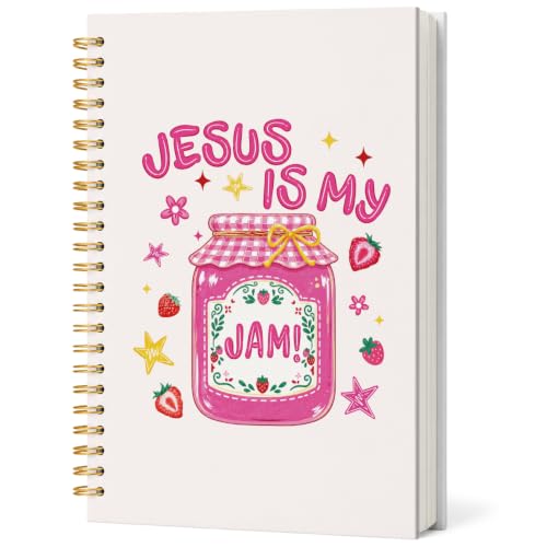 Christian Notebook Strawberry Church Notes Notebook for Women Girls - color: Jesus Jam Strawberry