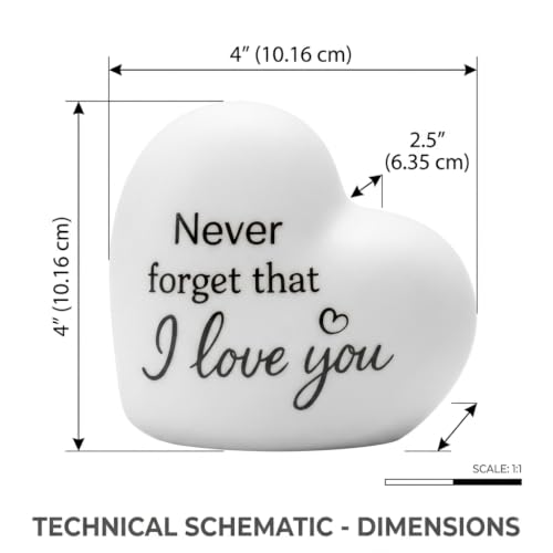 ADAVAS.Y&G Never Forget that I Love You Ceramic LED Love Night Light – Romantic Porcelain Night Light Gift for Her, Warm White Glow Gift for Daughter Bed Room Decor for Mom - color: Love