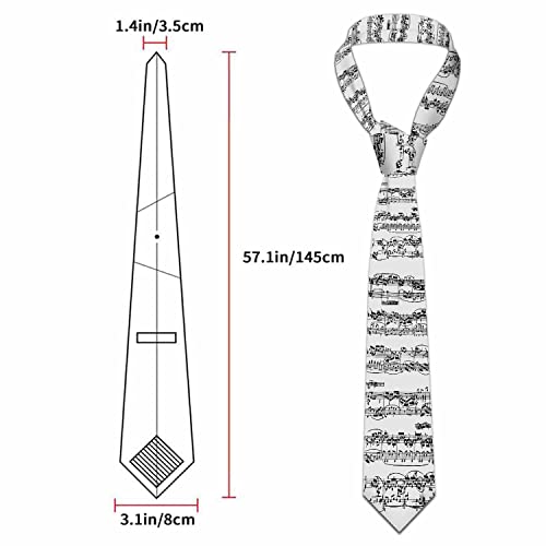 Love Red Heart Men's Tie Romantic Valentines Day Men's Necktie Ties for Mens Daily Wedding Party Business - color: Musical Score