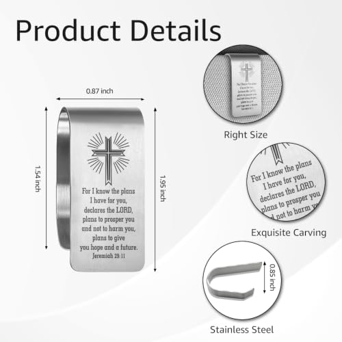 Jeremiah 29:11 Car Visor Clip, Chirstian Sun Visor Clip for Driver - color: Silver121