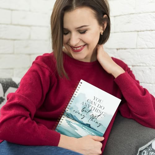 Seaside Inspirational Spiral Notebooks, Motivational Quote Journal, Positive Journals for Writing, You Can Do Anything But Not Everything Notebook for Note Taking, 5.5x8.3 Inch - color: white Bible Notebook-7