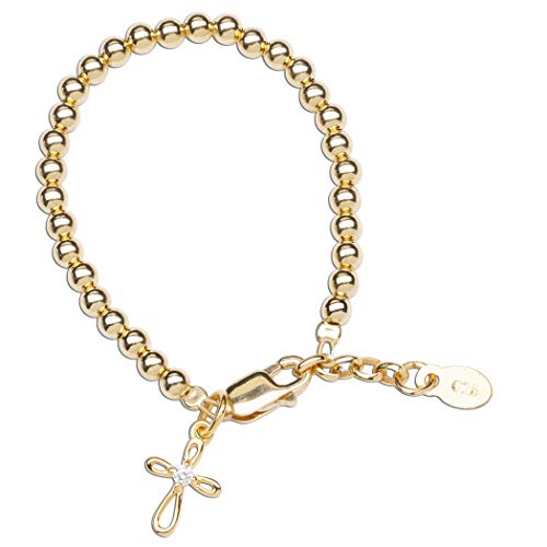 Cherished Moments Beaded Bracelet, .925 Sterling Silver or 14K Gold-Plated - color: Gold LG (5-10 years)
