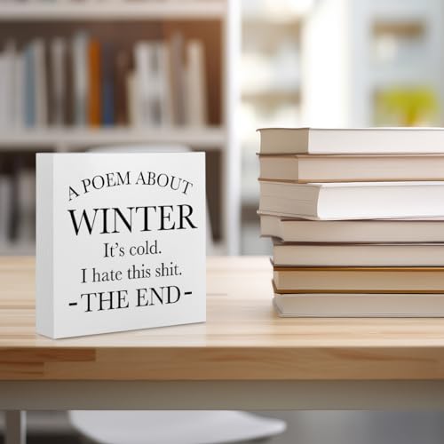 Funny Quotes Office Supplies Rustic Desk Decor White Wooden Box Sign - color: White0392