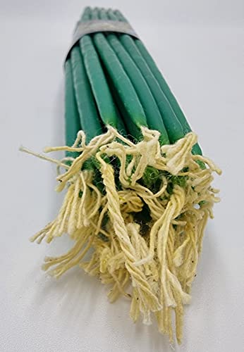 TALISMAN4U 33 Beeswax Taper Candles 11 inch Jerusalem Church Candles - color: Green