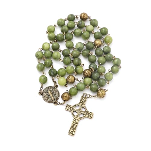 KOMI 8mm Natural Stone Beads Rosary Necklace Rosarios Catolicos Para Mujer Catholic Rosary Beads for Women Christian Gifts - style: Rosary-3