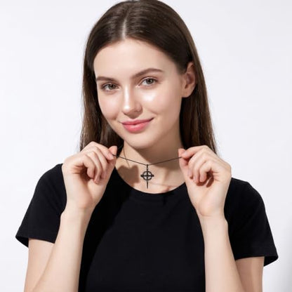 14K Gold Plated Cross Pendant Necklace Christian Jewelry Religious Gift - color: B06-Nail Jesus Cross Black