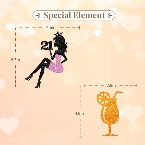 Spritz 21st Birthday Cake Topper, Setting Girl 21 Cake Decor, Black Glitter Just a Spritz Older Cake Topper for Women, Citrus Cocktail 21st Birthday/Anniversry Party Decoration - style: Spritz 21